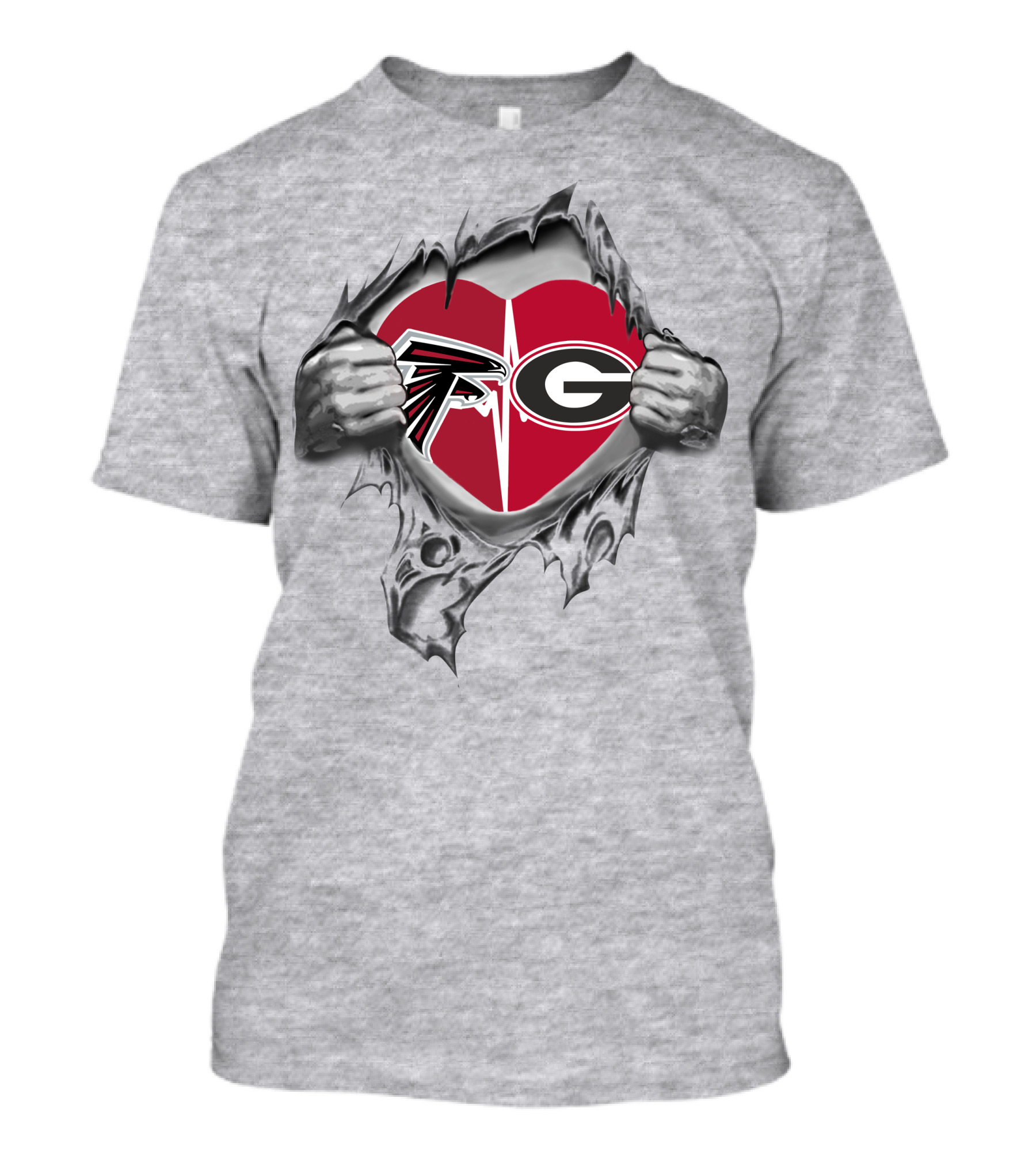 Falcons Georgia Bulldogs Heart T-Shirt