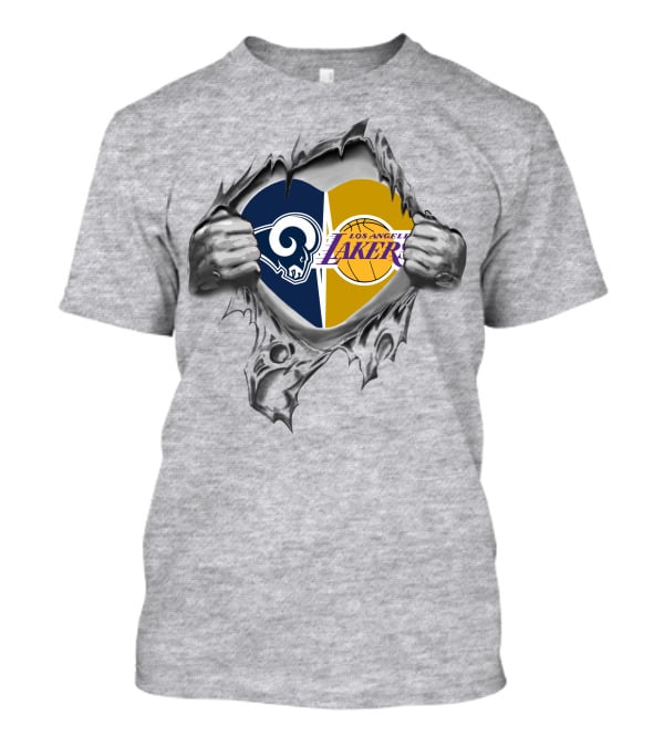 Rams Lakers Heart Los Angeles Sports Passion Fan T-Shirt