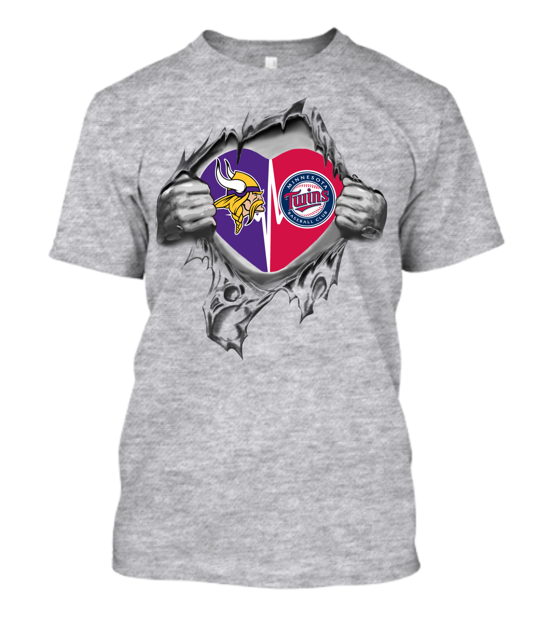 Minnesota Vikings Twins Heart T-Shirt