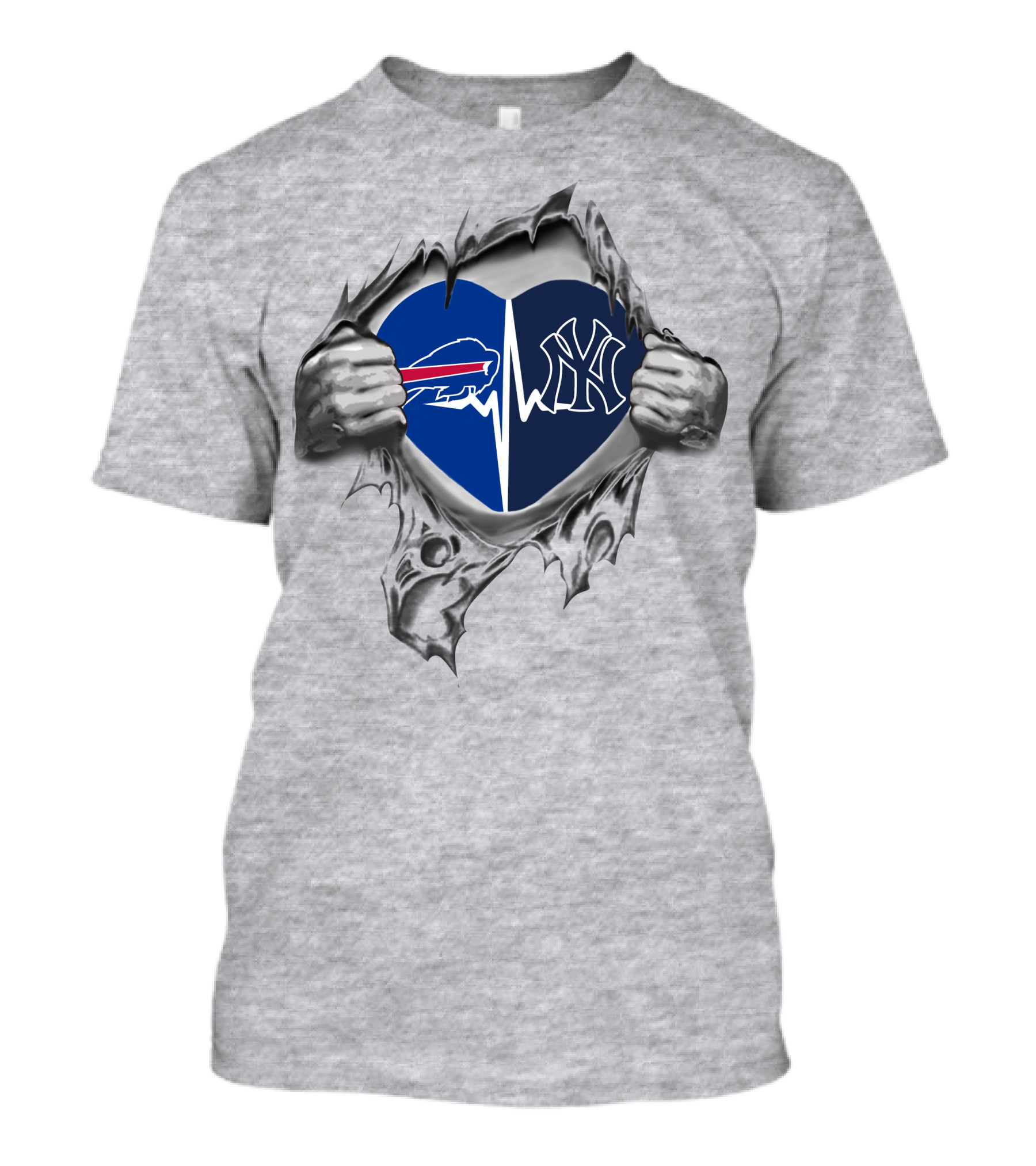 Bills Yankees Heartbeat Passion T-Shirt