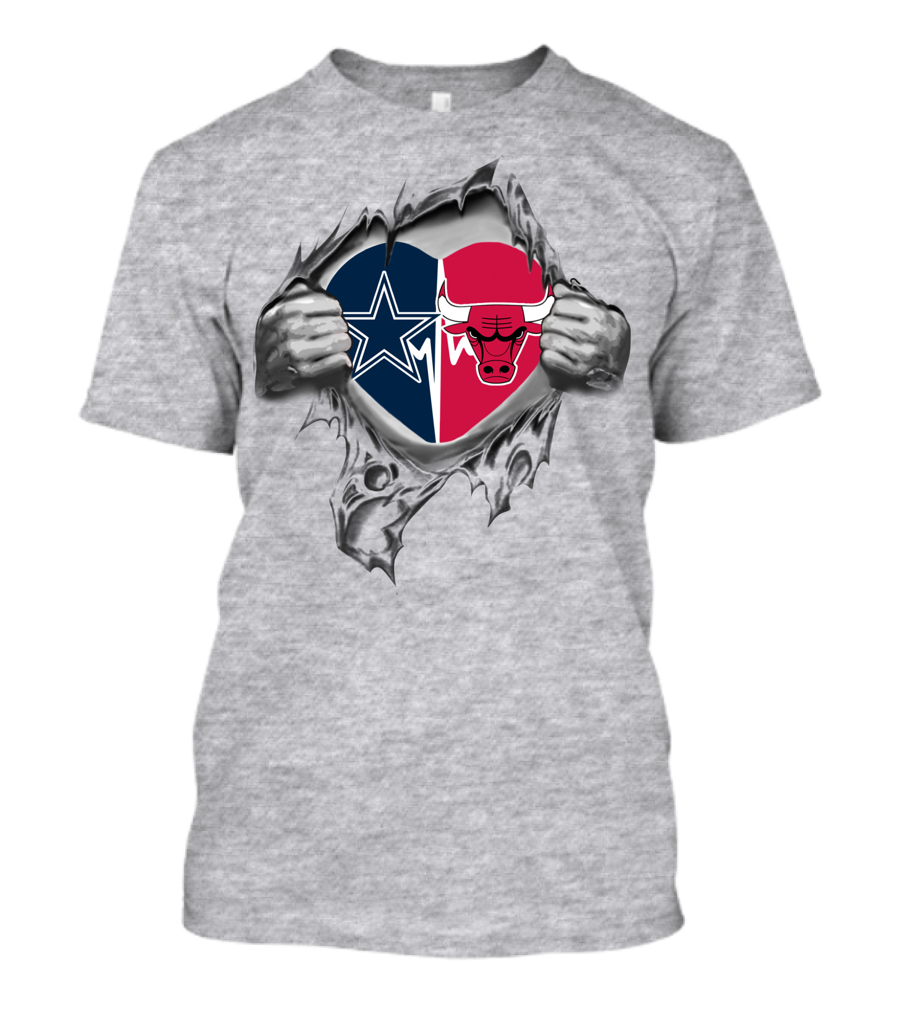 Cowboys Bulls Heart Logo Fans T-Shirt