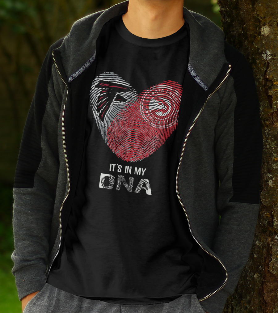 Falcons Atlanta Hawks Fingerprint It's In My Dna T-Shirt