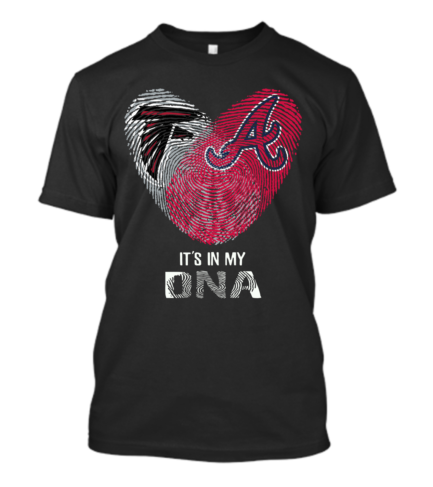 Falcons Braves It's In My Dna Fingerprint Heart T-Shirt