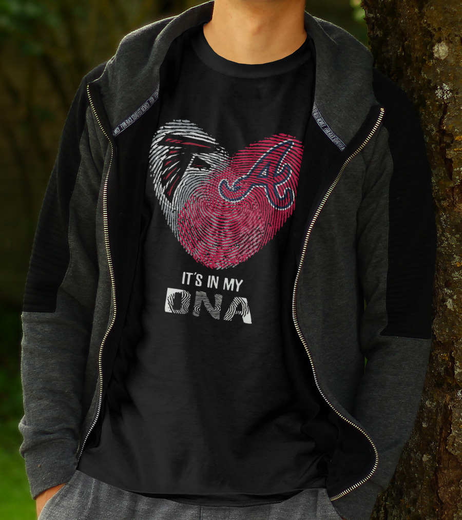 Falcons Braves It's In My Dna Fingerprint Heart T-Shirt