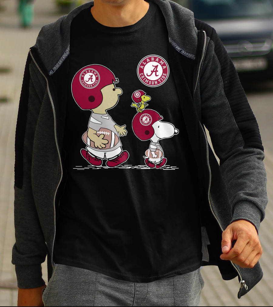 Alabama Crimson Tide Snoopy Woodstock Football Helmet T-Shirt