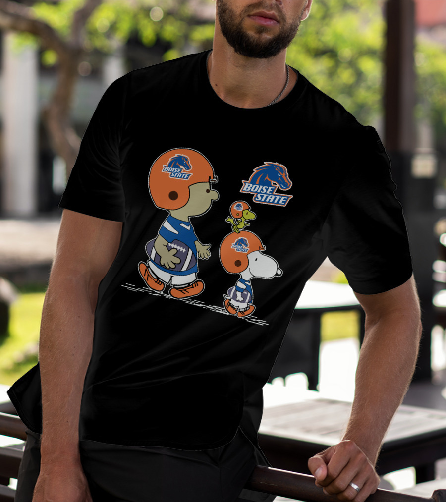 Boise State Broncos Snoopy And Woodstock Football Adventure T-Shirt