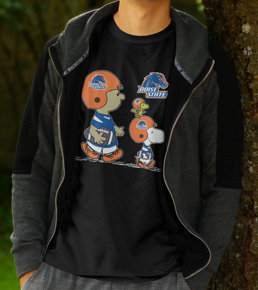 Boise State Broncos Snoopy And Woodstock Football Adventure T-Shirt