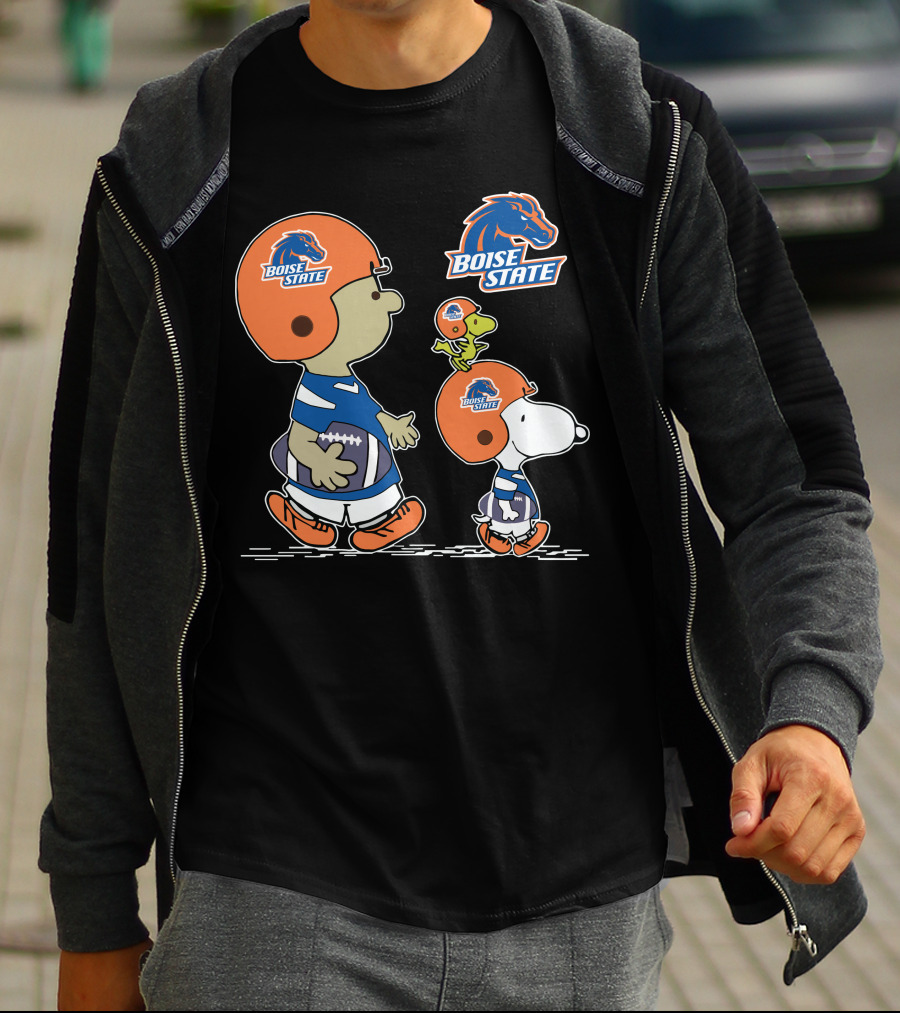 Boise State Broncos Snoopy And Woodstock Football Adventure T-Shirt