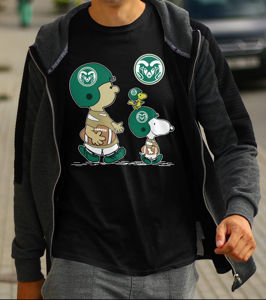 Colorado State Rams Football Snoopy And Woodstock Team Helmet T-Shirt