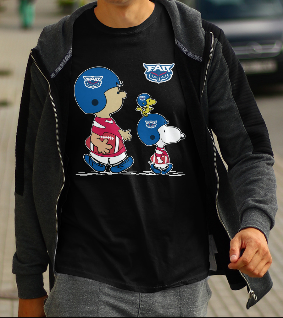 Florida Atlantic FAU Snoopy Football Peanuts Characters T-Shirt