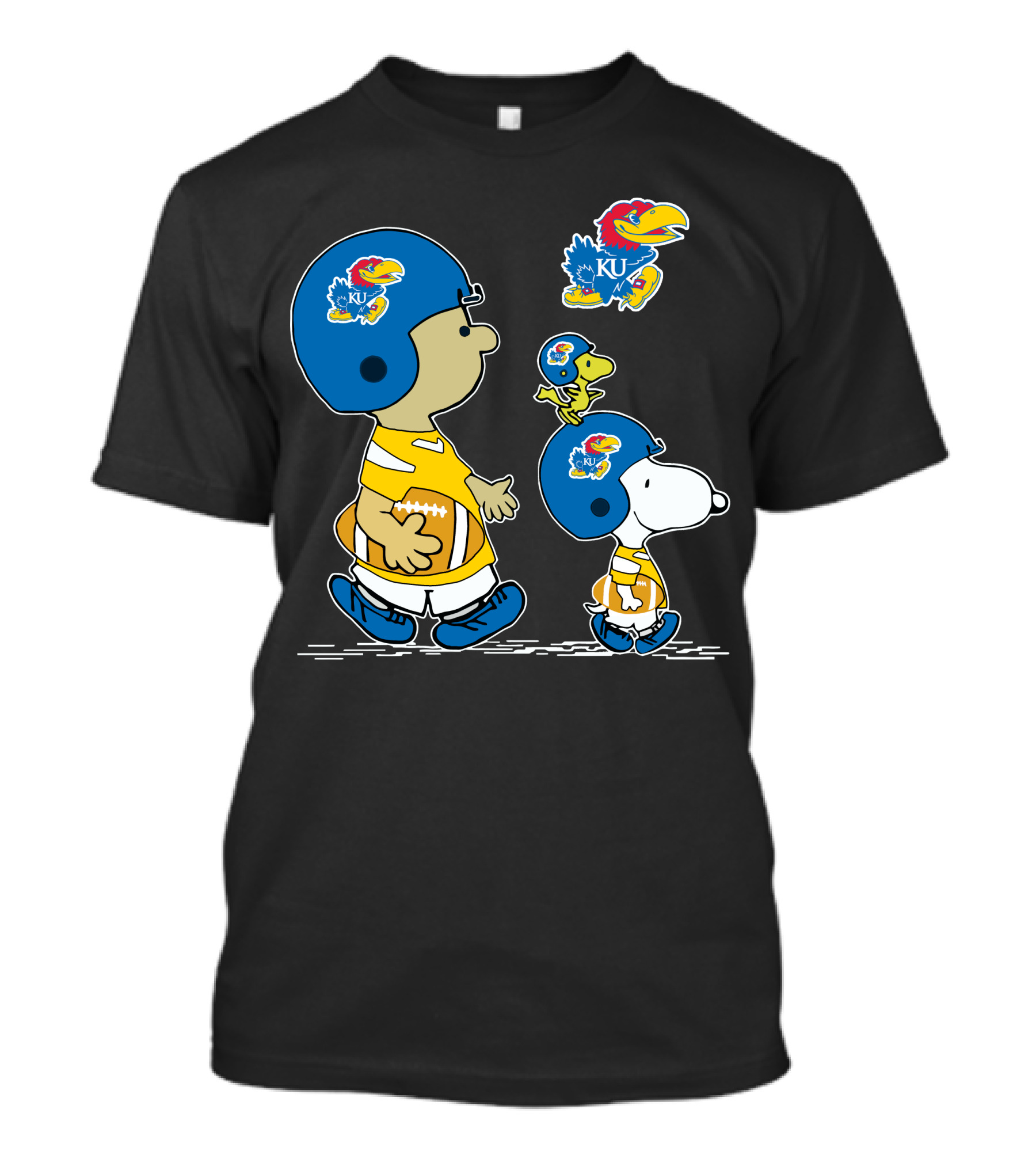 Kansas Jayhawks Snoopy Football Peanuts Characters T-Shirt