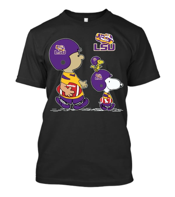 LSU Tigers Snoopy Football Charlie Brown Woodstock T-Shirt