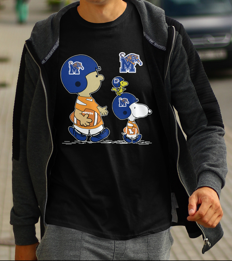 Memphis Tigers Snoopy Football Charlie Brown Woodstock T-Shirt