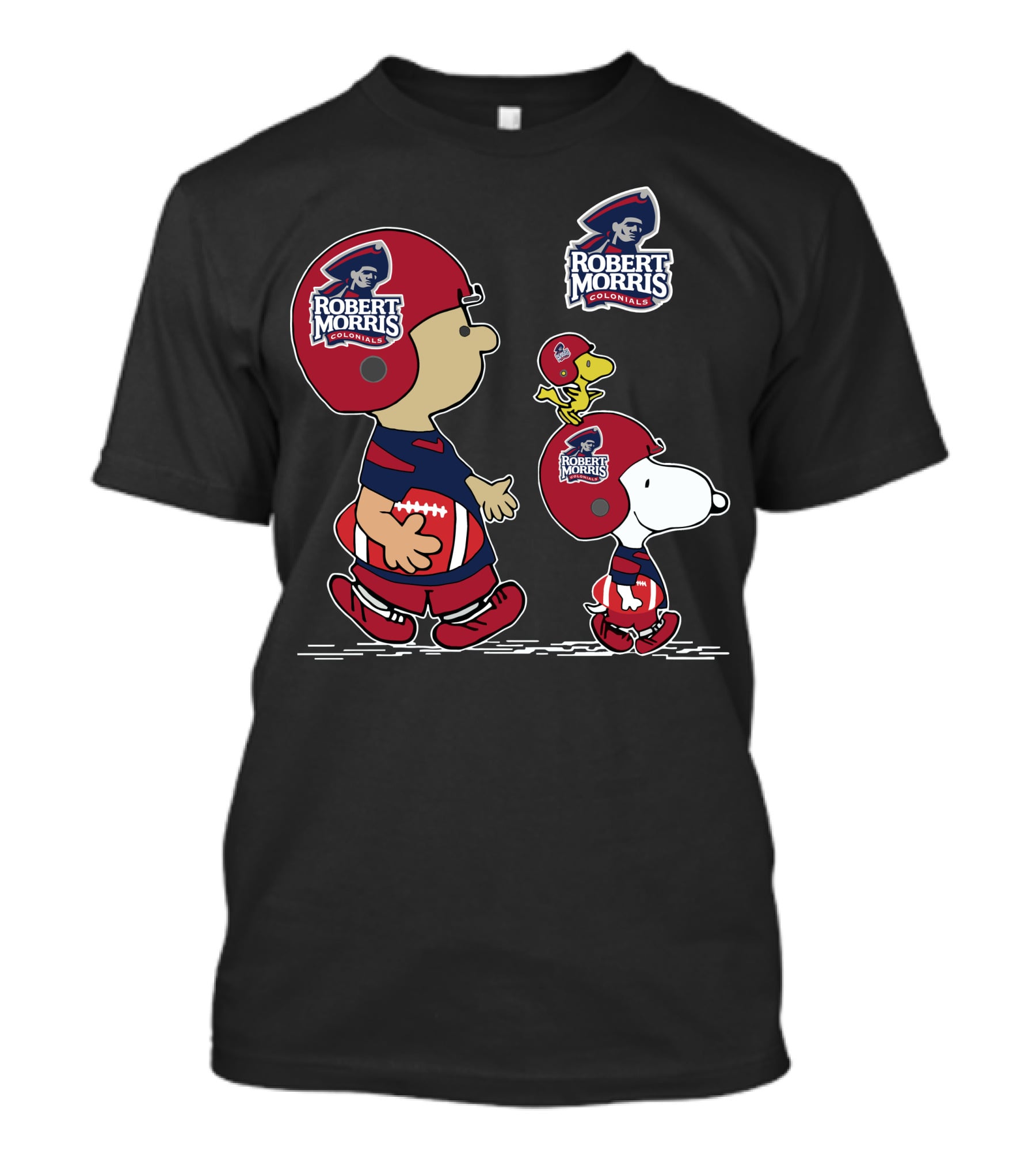 Robert Morris Colonials Snoopy Football Helmet T-Shirt