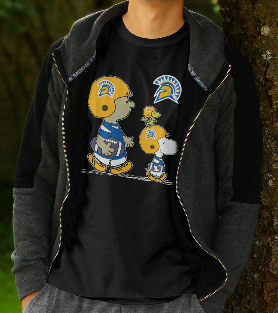 San Jose State Spartans Snoopy And Woodstock Football Helmet T-Shirt