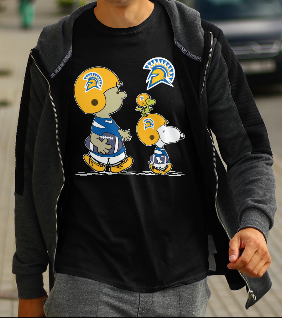 San Jose State Spartans Snoopy And Woodstock Football Helmet T-Shirt