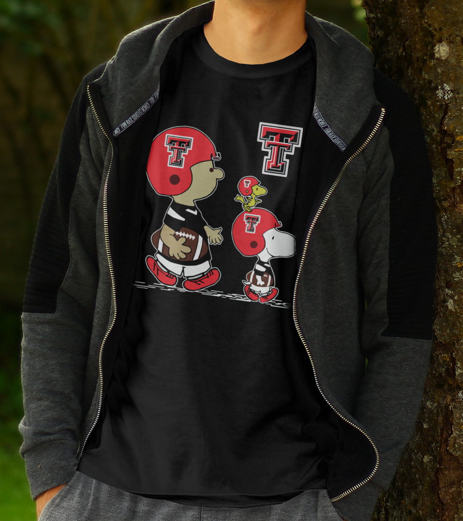 Texas Tech Snoopy Football Peanuts Characters Red Raiders T-Shirt