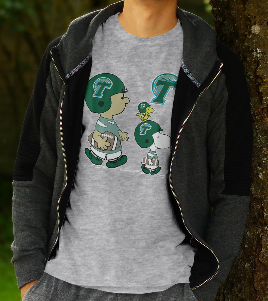 Tulane Football Snoopy And Woodstock Peanuts Characters T-Shirt