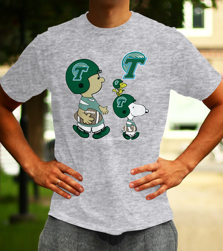 Tulane Football Snoopy And Woodstock Peanuts Characters T-Shirt