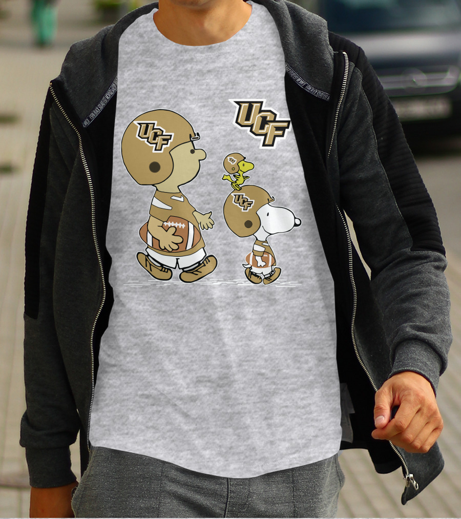 UCF Snoopy Football Charlie Woodstock Helmet Peanuts T-Shirt