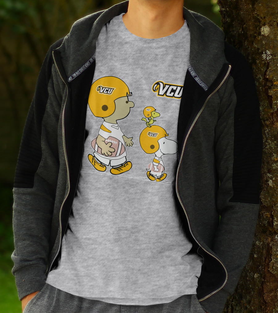 VCU Football Snoopy And Woodstock In Helmets T-Shirt