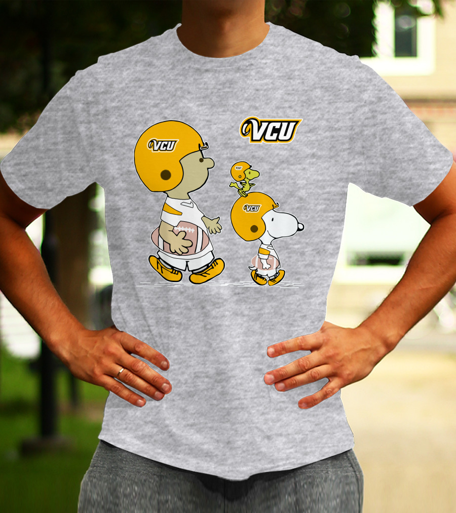 VCU Football Snoopy And Woodstock In Helmets T-Shirt
