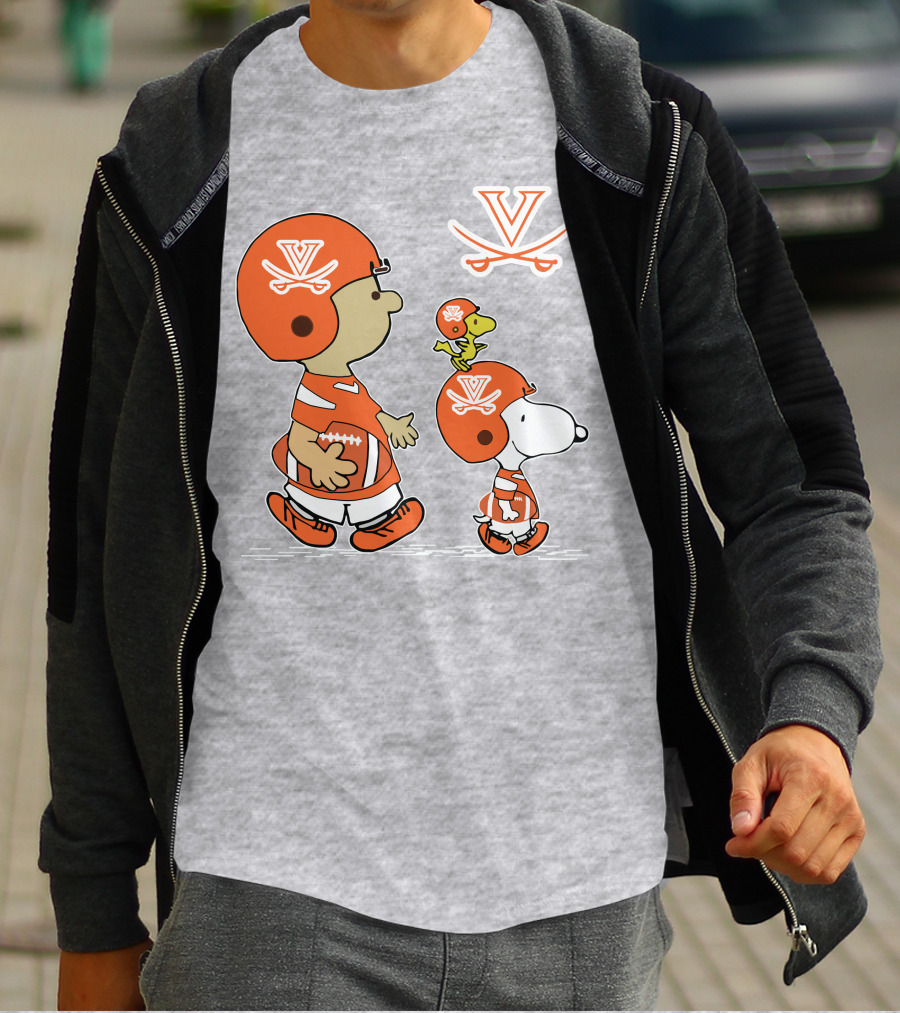 Virginia Cavaliers Snoopy Charlie Brown Football Peanuts T-Shirt