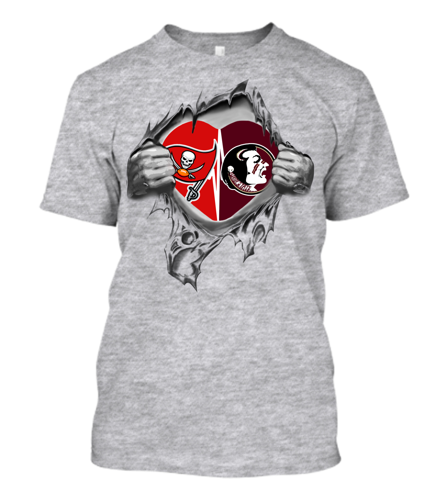 Buccaneers Seminoles Heartbeat Loyalty It's In My Heart T-Shirt