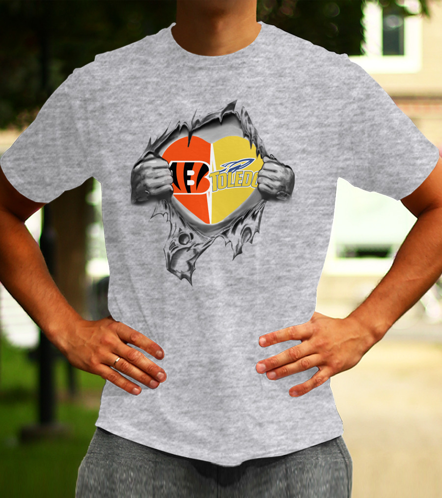 Bengals Toledo Rockets Heart Logo Dual T-Shirt