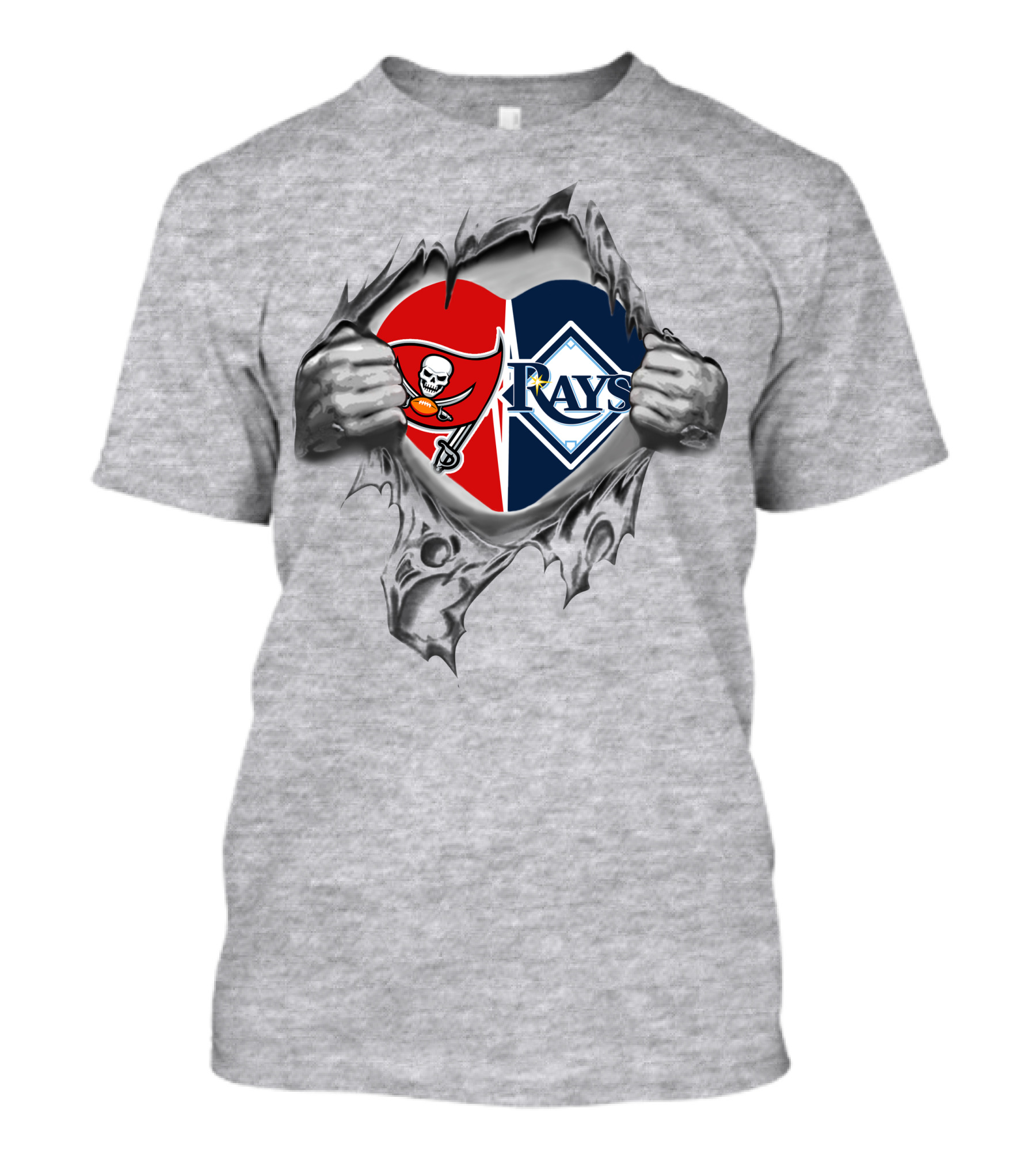 Tampa Bay Buccaneers Rays Heart Combo T-Shirt