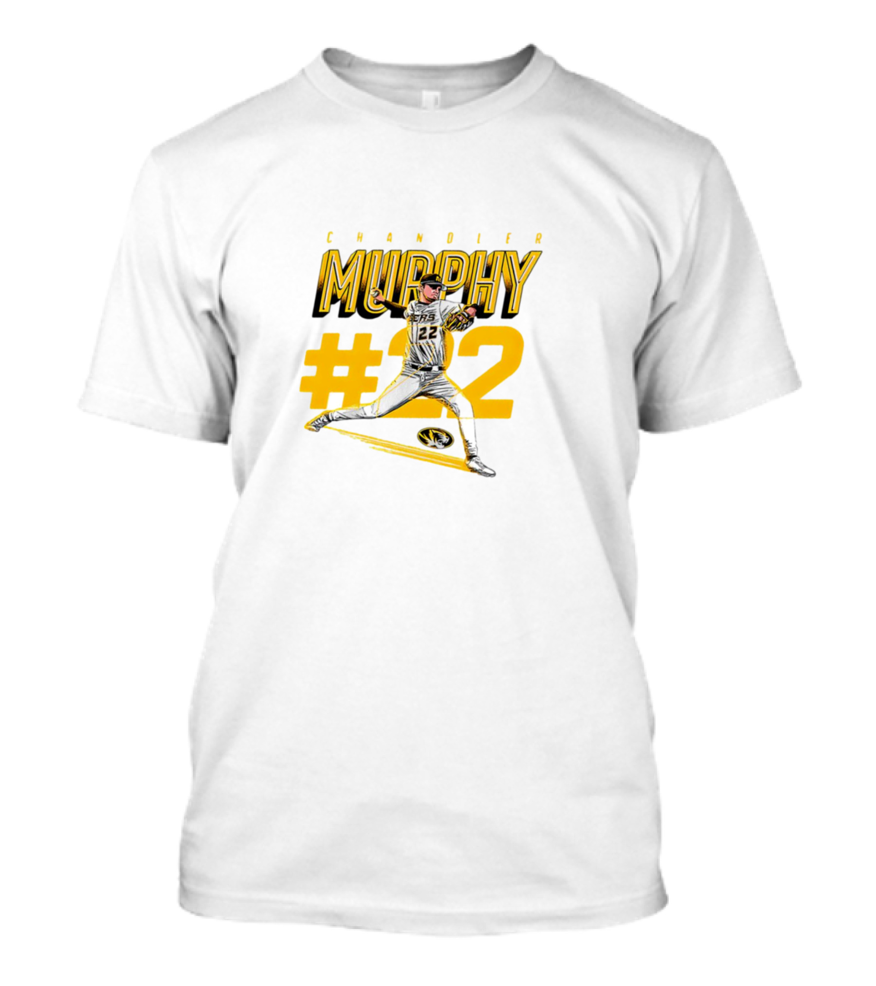 Chandler Murphy Missouri NCAA Baseball #22 Player Action T-Shirt