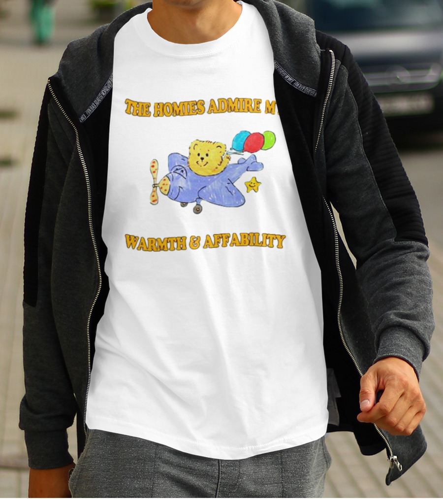 The Homies Admire My Warmth And Affability With Teddy Bear On Airplane And Balloons T-Shirt