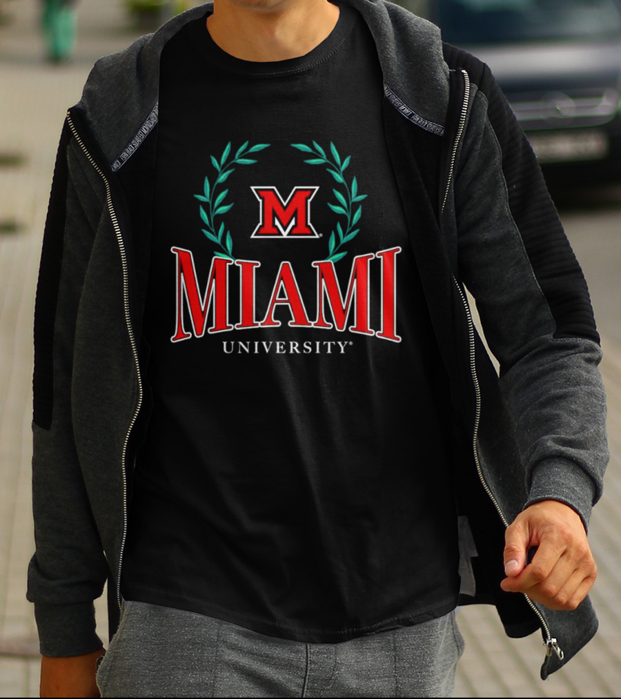 Miami University Red M Laurels Emblem T-Shirt