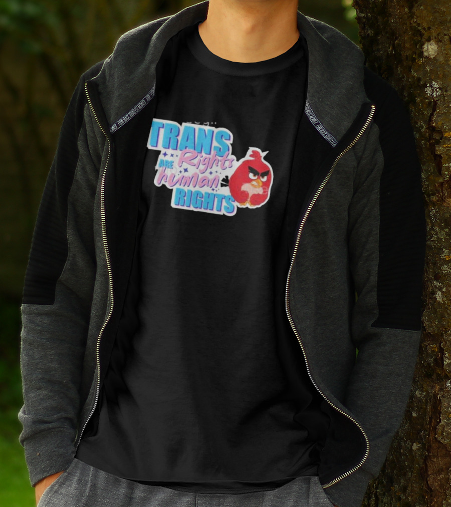 TRANS Rights Are Human RIGHTS Angry Bird T-Shirt