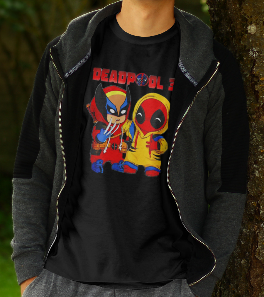 Deadpool 3 Wolverine And Deadpool Cartoon Characters T-Shirt