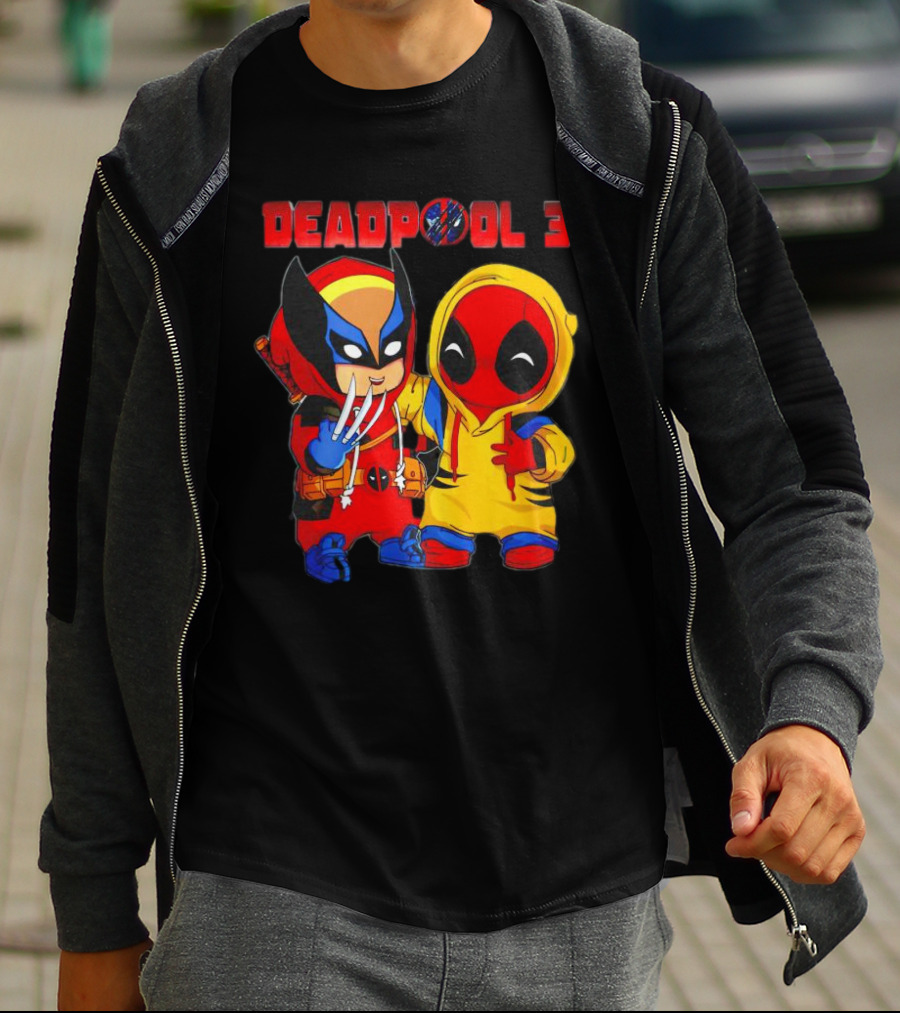 Deadpool 3 Wolverine And Deadpool Cartoon Characters T-Shirt