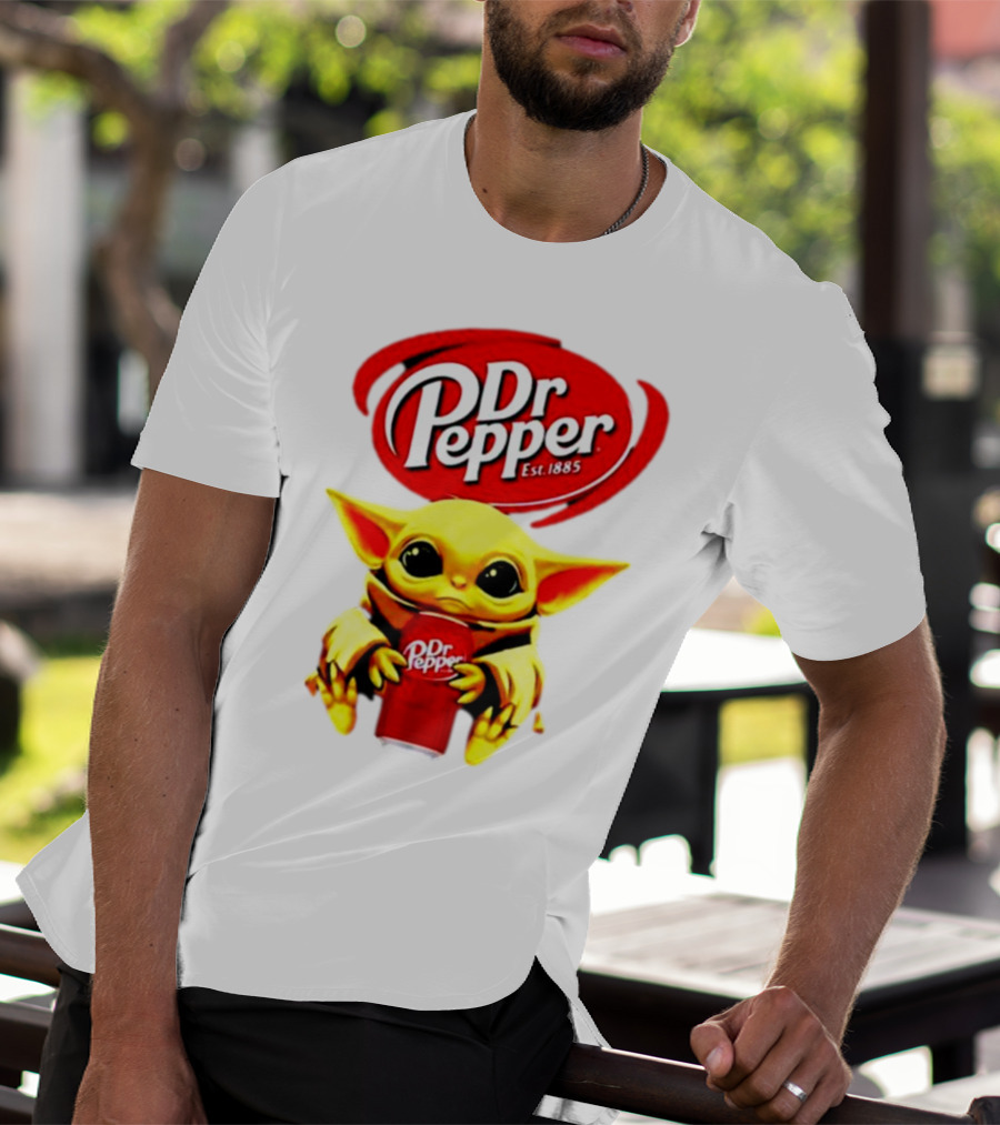 Dr Pepper Baby Yoda Holding Soda Can T-Shirt