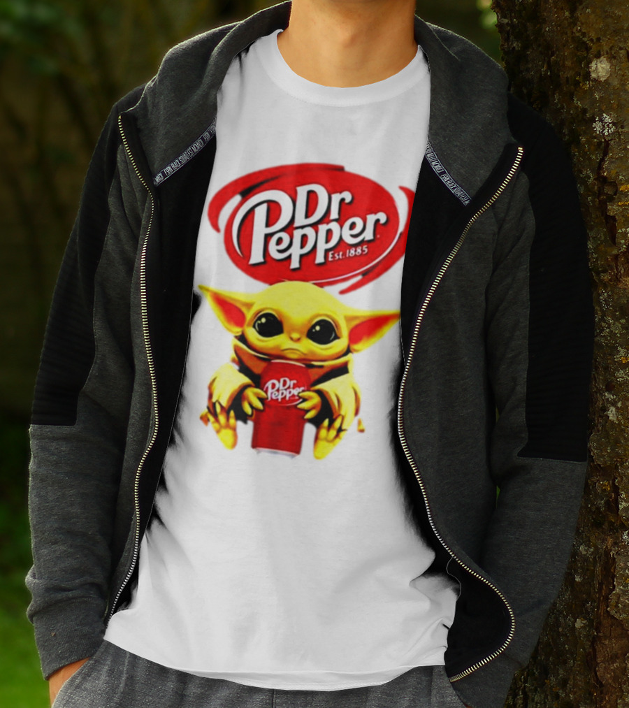 Dr Pepper Baby Yoda Holding Soda Can T-Shirt
