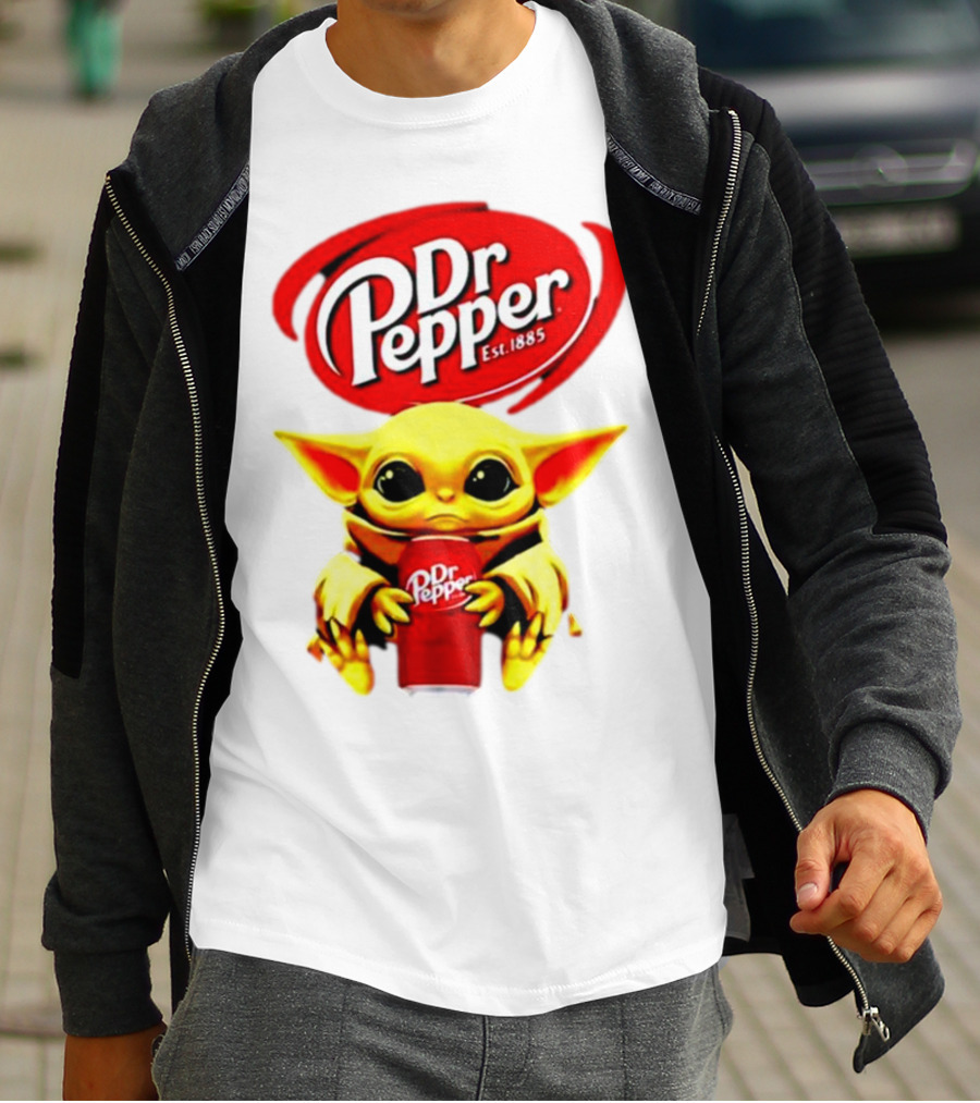 Dr Pepper Baby Yoda Holding Soda Can T-Shirt