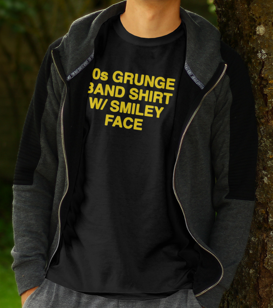 90s Grunge Band Smiley Face T-Shirt