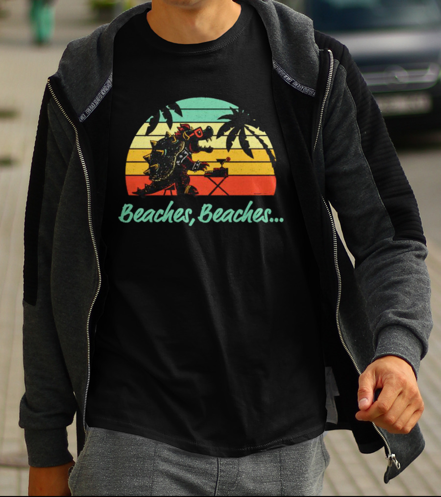 Beaches Beaches Vintage Bowser Retro Sunset T-Shirt