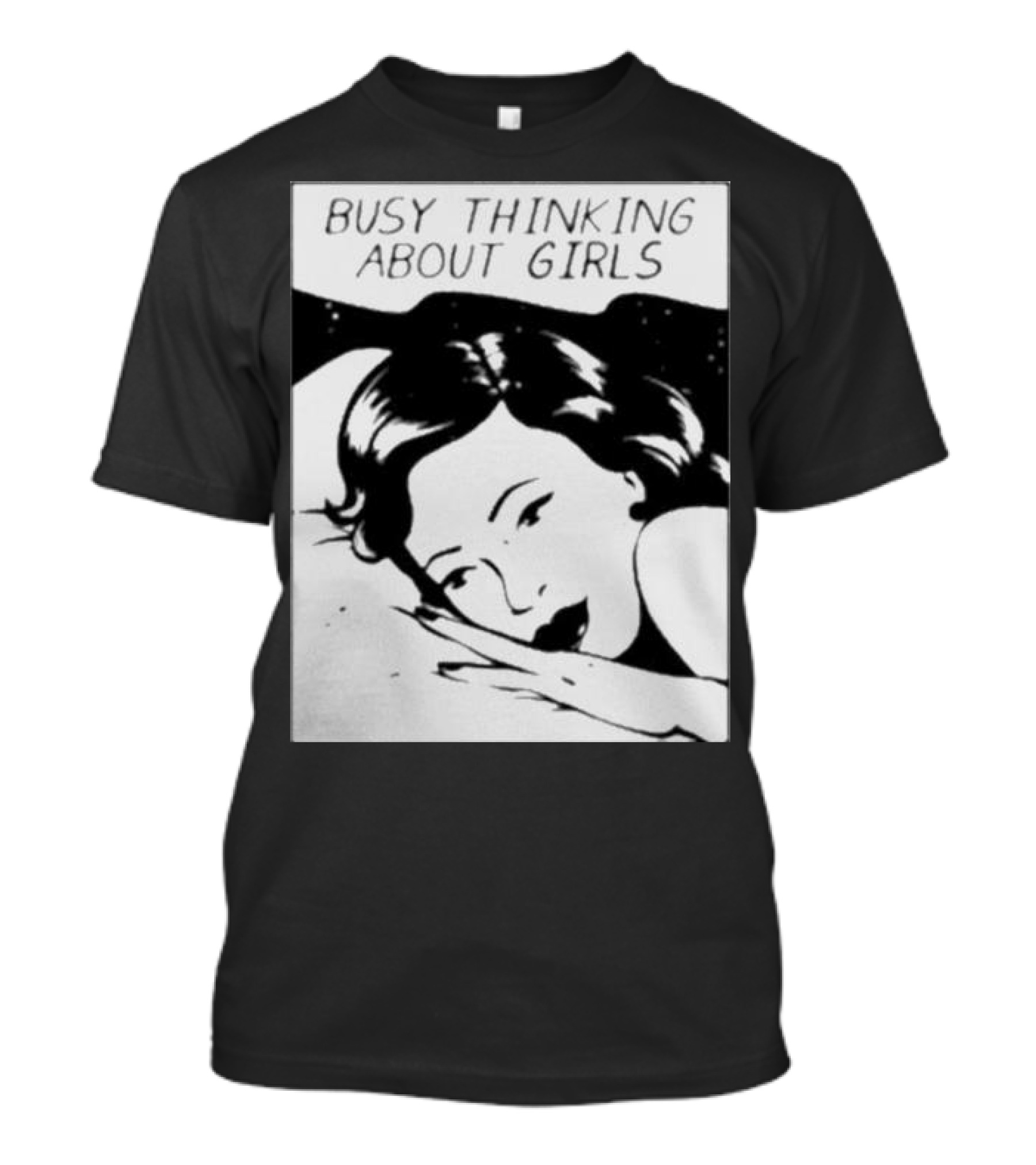 Busy Thinking About Girls Comic Pop T-Shirt