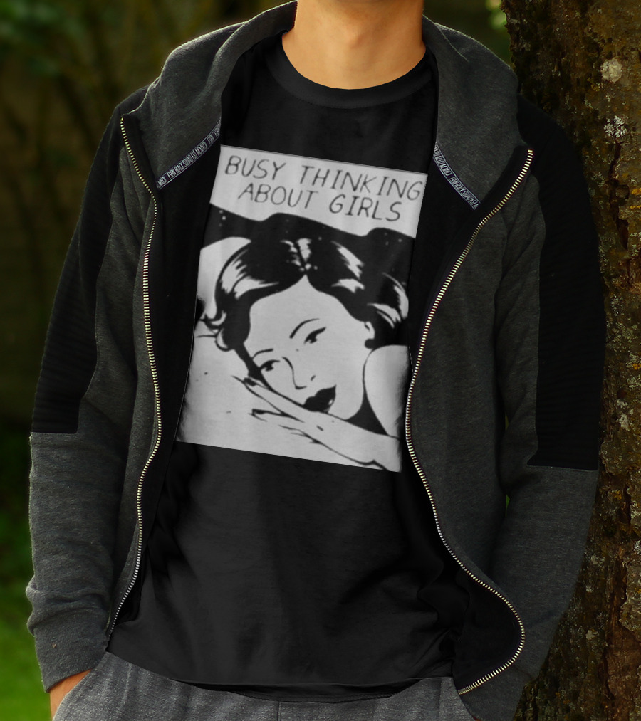 Busy Thinking About Girls Comic Pop T-Shirt