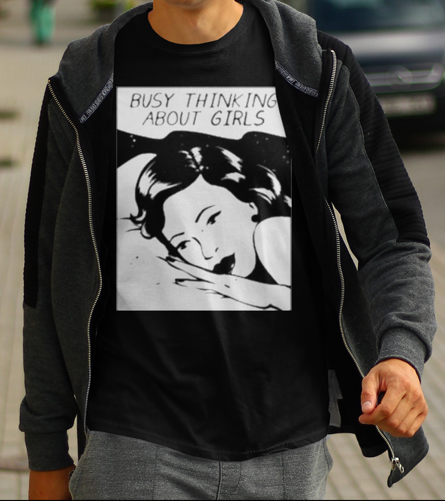 Busy Thinking About Girls Comic Pop T-Shirt