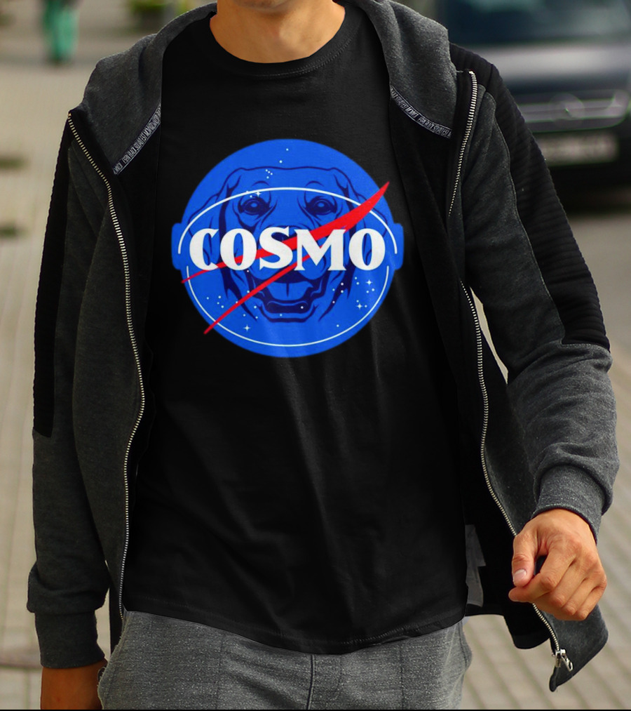 NASA-Inspired Cosmo Space Dog Agency Logo Astronaut T-Shirt