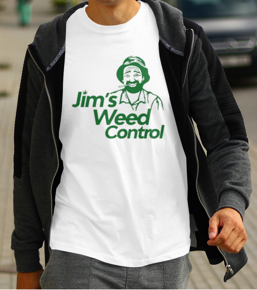 Jim’s Weed Control Gardener Icon With Hat And Beard T-Shirt