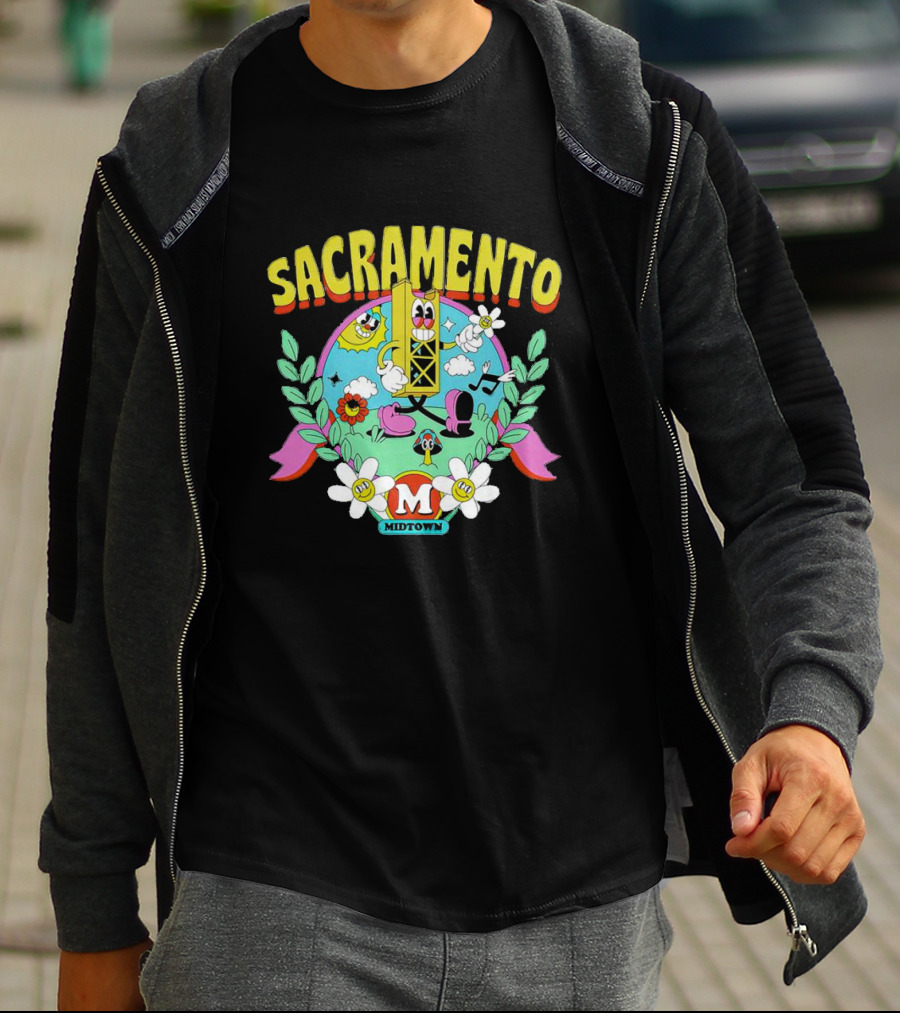University Of Sacramento Midtown Cartoon Crest T-Shirt