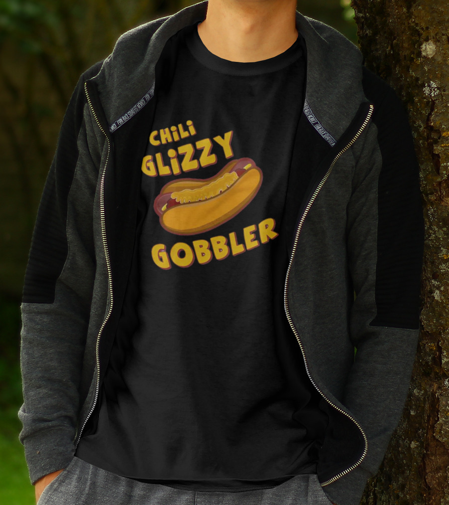 Chili Glizzy Gobbler Hot Dog Fun Text T-Shirt
