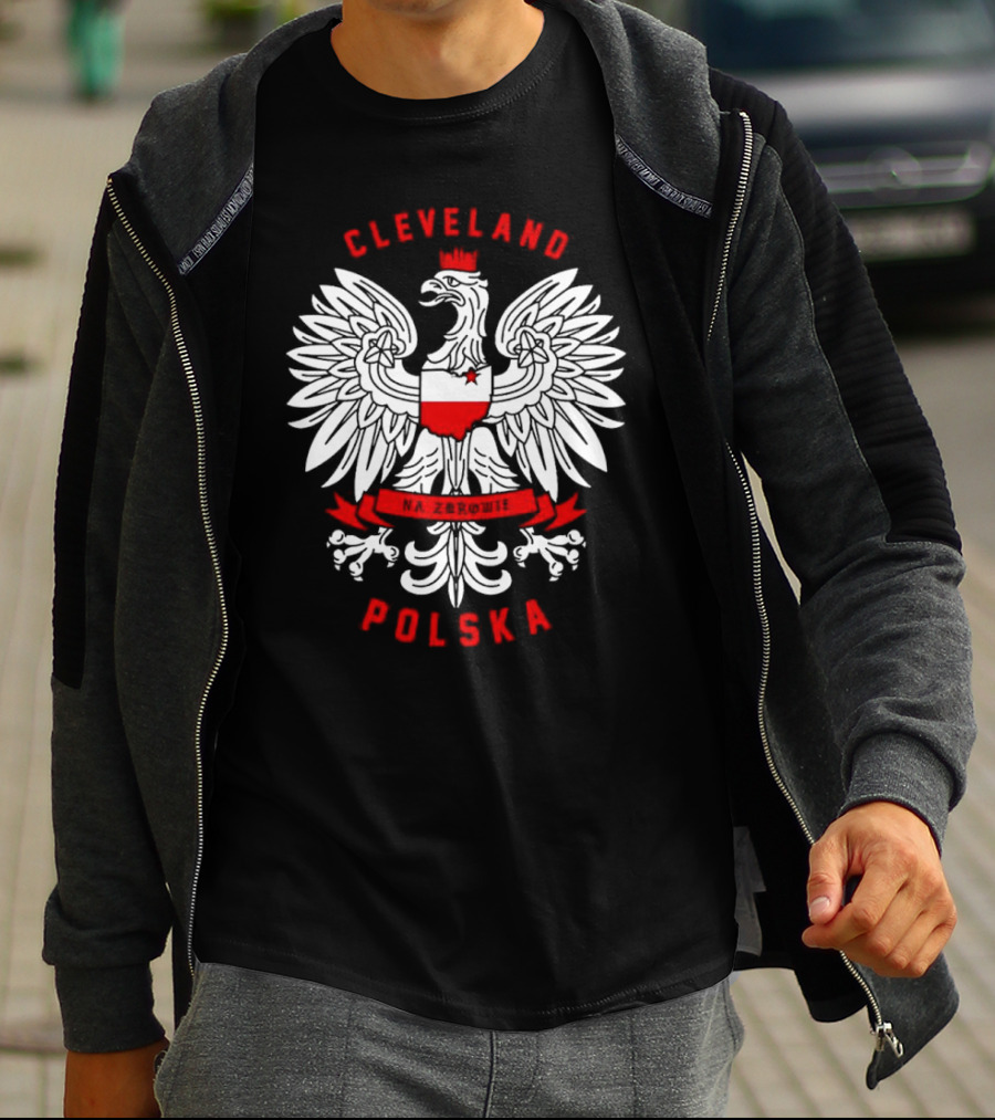 Cleveland Polska Na Zdrowie White Eagle Crest T-Shirt