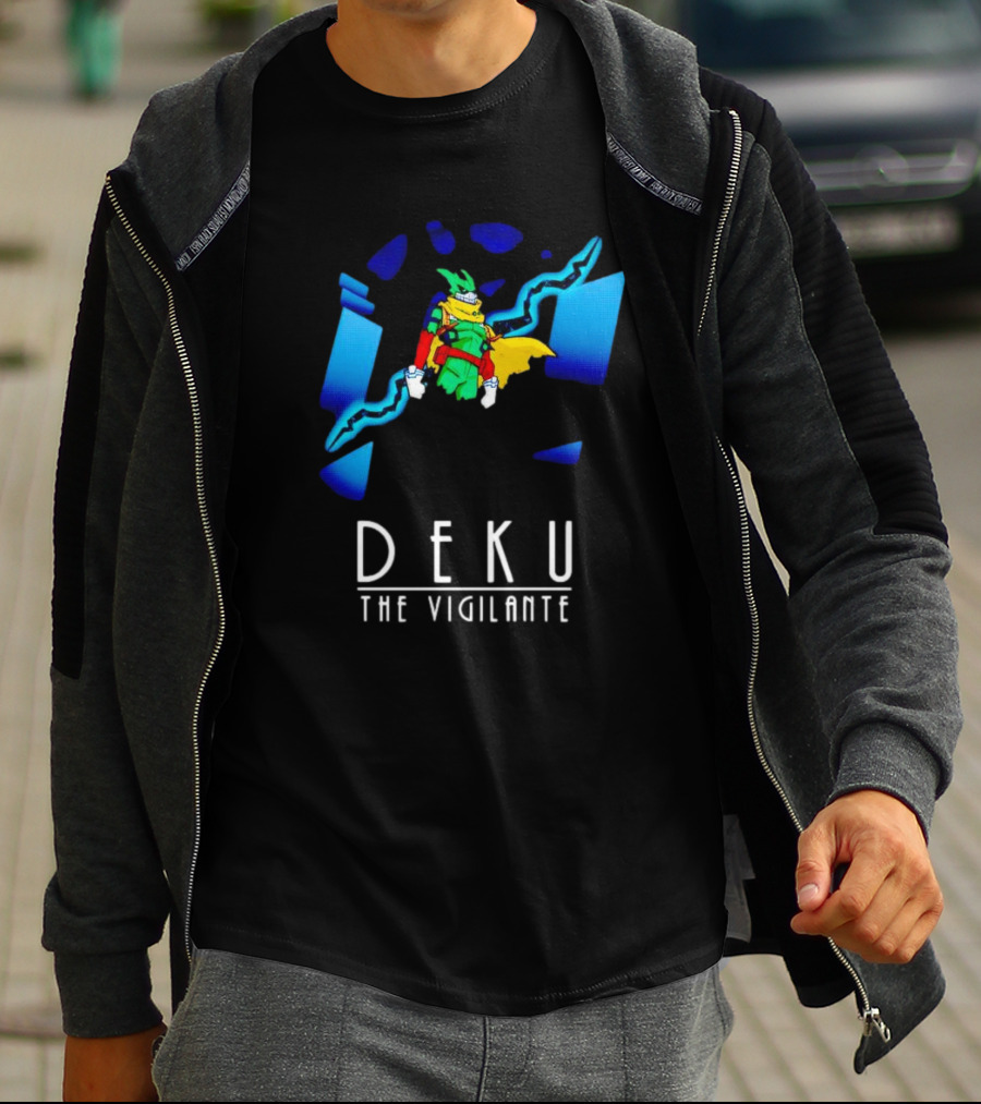 Deku The Vigilante Colorful Hero And Blue Electric Lightning Burst T-Shirt
